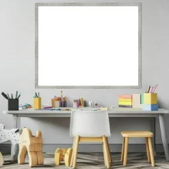 Shiplap White Narrow Framed Dry Erase Magnetic Board