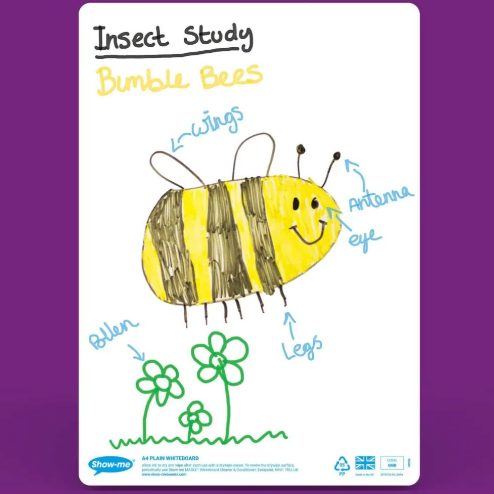 Show-me® A4 Plain Whiteboards Bulk Box Set