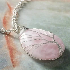 Signature Rose Quartz Wire Wrapped Pendant by Bead Landing™