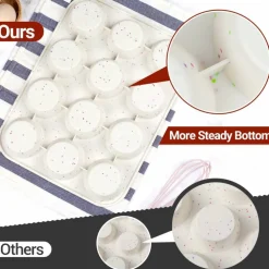 Silicone Muffin Pan, Cupcake Pan 12 Cups Regular Size Muffin Tin Non Stick Muffin Pan for Baking Banana Muffin, Cupcake, Egg Muffin 2 Pack Confetti