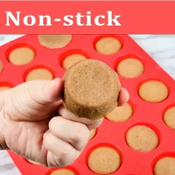 Silicone Muffin Pan Mini 24 Cups Cupcake Pan, Nonstick Food Grade Silicone Mold Baking Pan 1 Pack