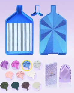 Silky Diamond Painting Tray with Prismatic Lid for 5D Beads, Sapphire