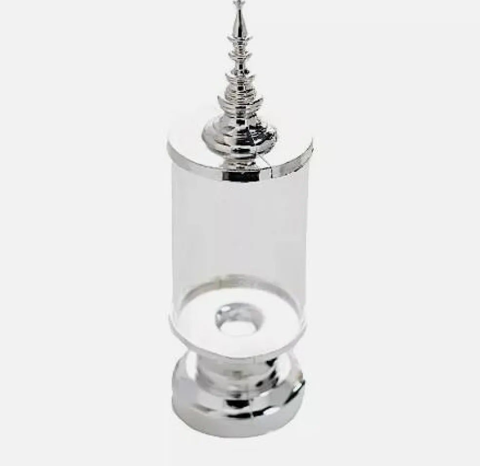 12 Silver and Clear 7" tall Mini Jars with Lids