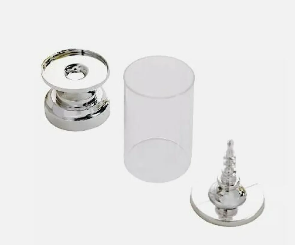 12 Silver and Clear 7" tall Mini Jars with Lids