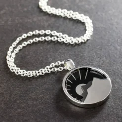 Silver & Black Round Mountain Pendant by Bead Landing™