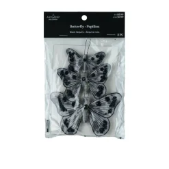 Silver & Black Sequin Butterfly Accents, 3ct. by Ashland®