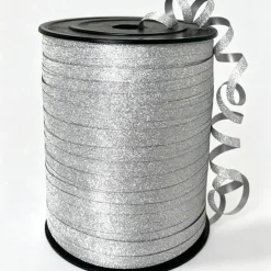Silver Curling Ribbon 500 Yard Glitter Gift Wrapping Ribbon 3/16 Inch Balloon Ribbon String for Christmas Gift Packaging Florist Flower Arrangements Baby Shower Wedding Party Decorations