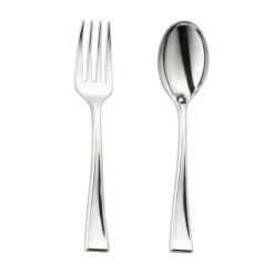 Silver Disposable Plastic Mini Flatware Set (960 Guests)