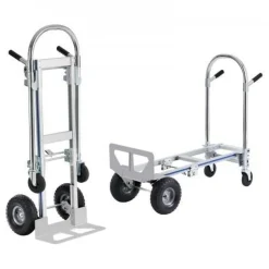 Silver Folding Hand Truck & Platform Cart, 800 lbs Load Capacity