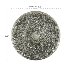 Silver Glam Ornamental Metal Glass Wall Décor