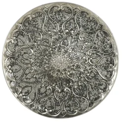 Silver Glam Ornamental Metal Glass Wall Décor