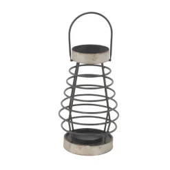 Silver Iron Farmhouse Candle Holder Lantern, 14