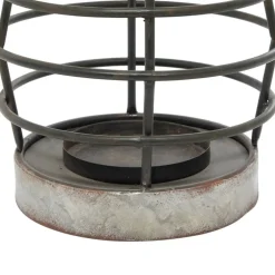 Silver Iron Farmhouse Candle Holder Lantern, 14
