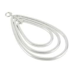 Silver Metal Concentric Teardrop Pendant by Bead Landing™
