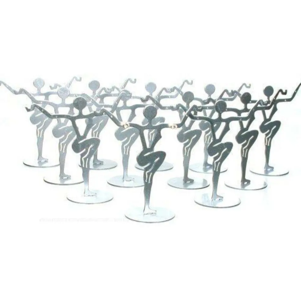12 Silver Metal Earring Dancer Jewelry Showcase Display Stands 3.25"