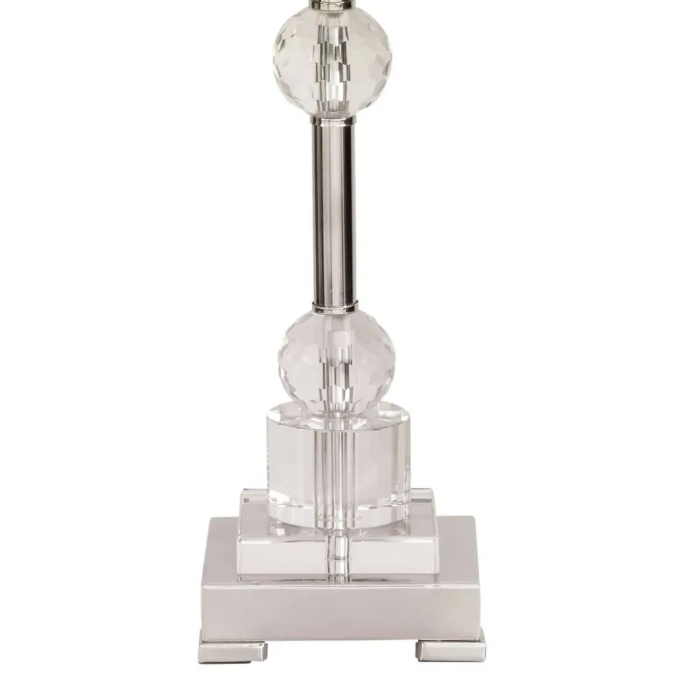 Silver Metal Glam Table Lamp, 30" x 14" x 14"