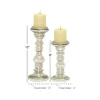 Silver Metal Traditional Candle Holder Set, 2ct.