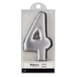 Silver Number Candle by Makery™