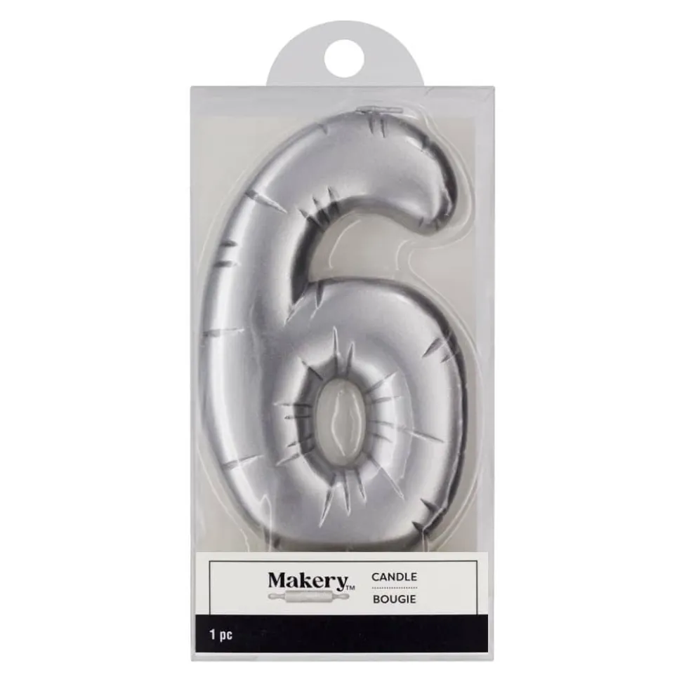 Silver Number Candle by Makery™