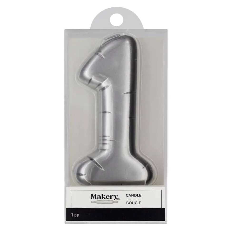 Silver Number Candle by Makery™