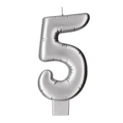 Silver Number Candle by Makery™