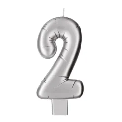 Silver Number Candle by Makery™
