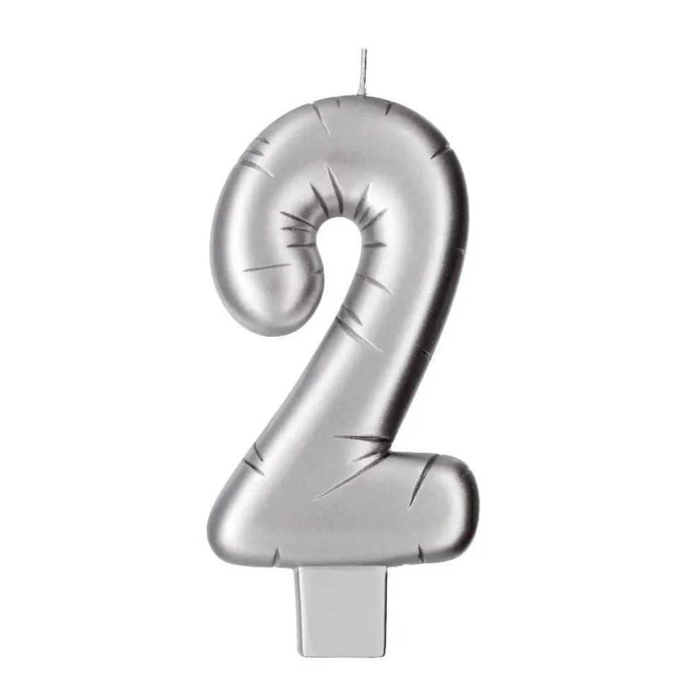 Silver Number Candle by Makery™
