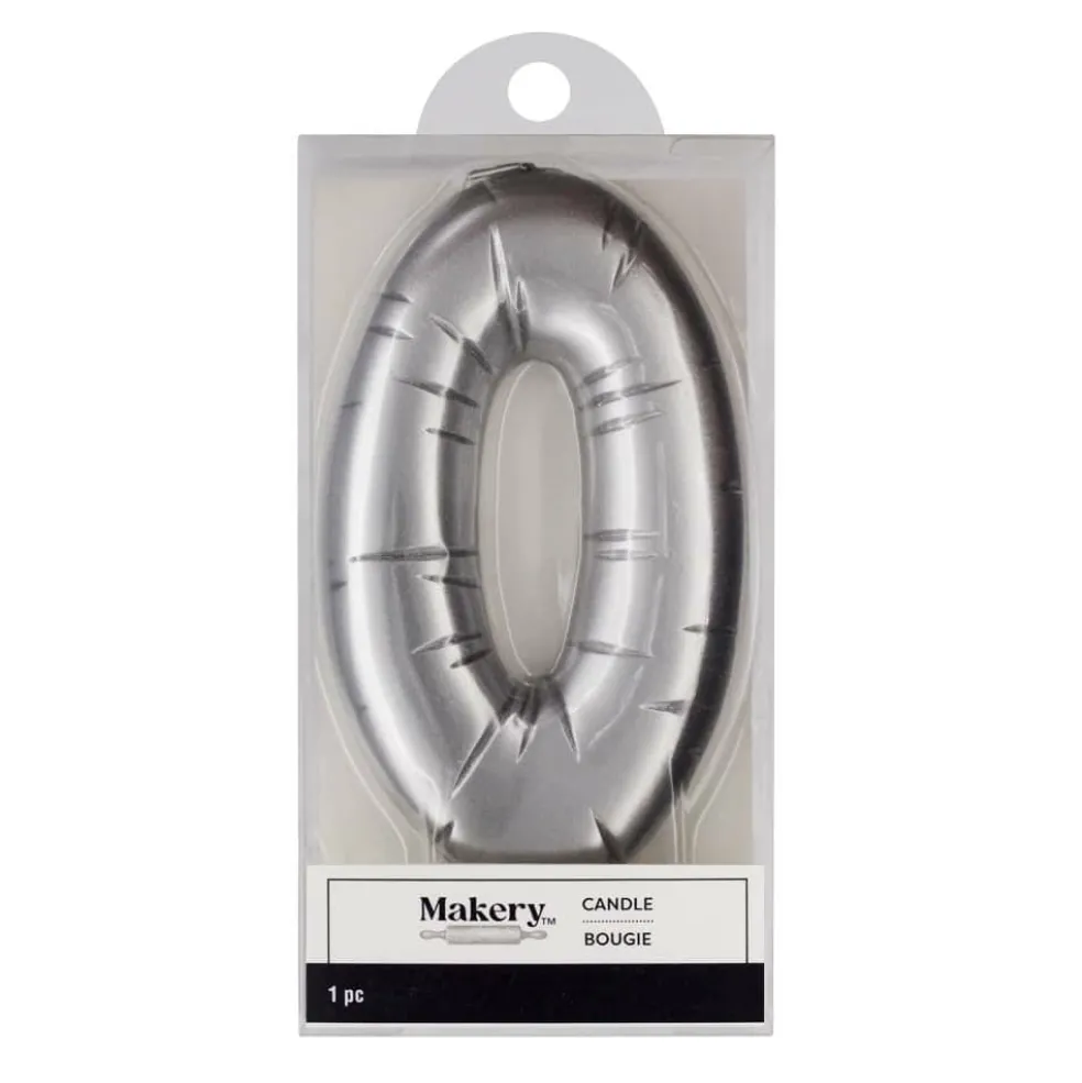 Silver Number Candle by Makery™