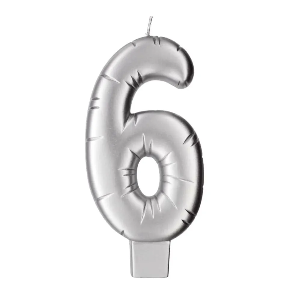 Silver Number Candle by Makery™