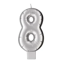 Silver Number Candle by Makery™