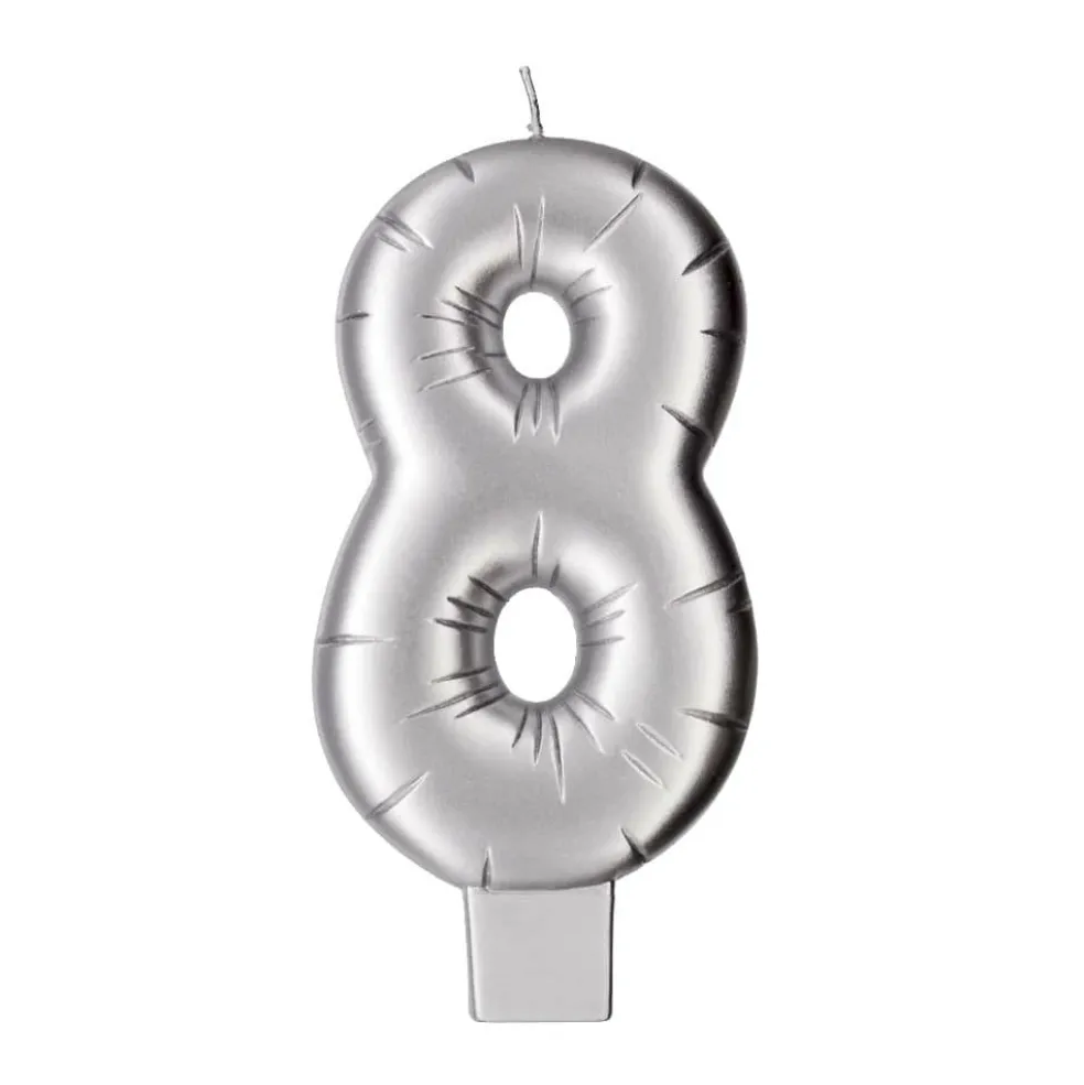 Silver Number Candle by Makery™