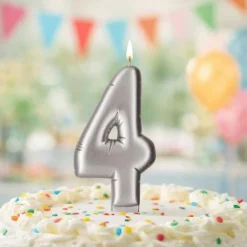 Silver Number Candle by Makery™