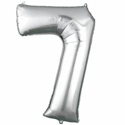 34" Silver Number Foil Balloon