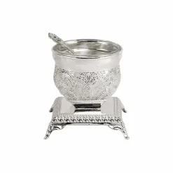 Silver Plated Salt Holder Filigree Design