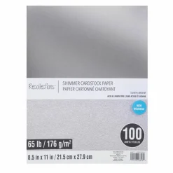 Silver Shimmer 8.5" x 11" Cardstock Paper by Recollections™, 100 Sheets