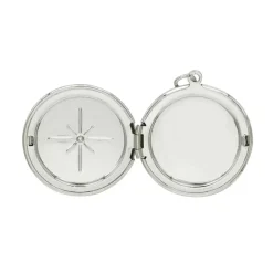 Silver Starburst Circle Locket by Bead Landing™