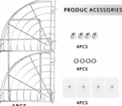 Silver 2-Tier Bathroom Shelf Storage