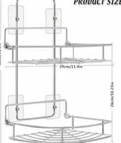Silver 2-Tier Bathroom Shelf Storage