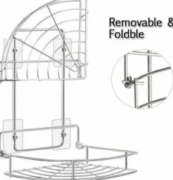 Silver 2-Tier Bathroom Shelf Storage