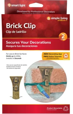 Simple Living Outdoor Brick Fasteners for Hanging Christmas Lights - Set of 2 - 2.75"