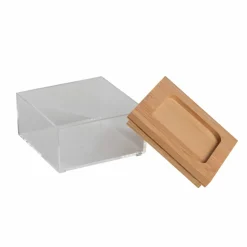 Simplify Bamboo Lid Square Clear Organizer