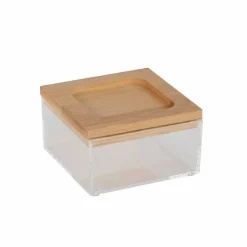 Simplify Bamboo Lid Square Clear Organizer