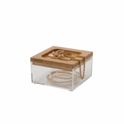 Simplify Bamboo Lid Square Clear Organizer