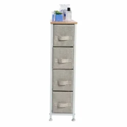 Simplify Beige 4 Drawer Narrow Storage Chest