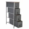 Simplify Gray 4 Drawer Narrow Storage Chest