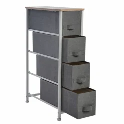 Simplify Gray 4 Drawer Narrow Storage Chest