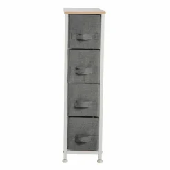 Simplify Gray 4 Drawer Narrow Storage Chest