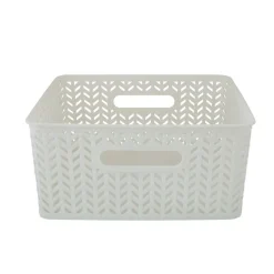 Simplify Medium Herringbone Storage Basket, 2ct.