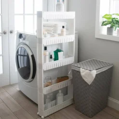 Simplify 5-Tier Slim Slide-Out White Storage Cart