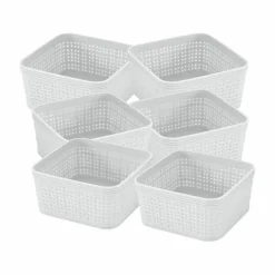Simplify White Square Organizing Baskets, 6ct.